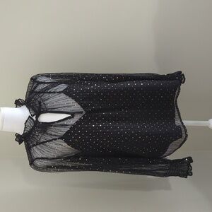 Lovely sheer black blouse with attached black camisole